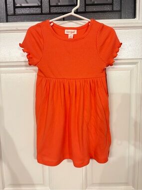 Cat & Jack peach Ribbed Short Sleeve Girls Dress with Flutter Sleeves